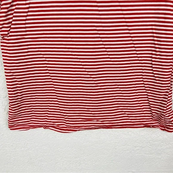 Ella Moss Red and White Striped  cotton short sleeve Tee size large - Picture 7 of 12